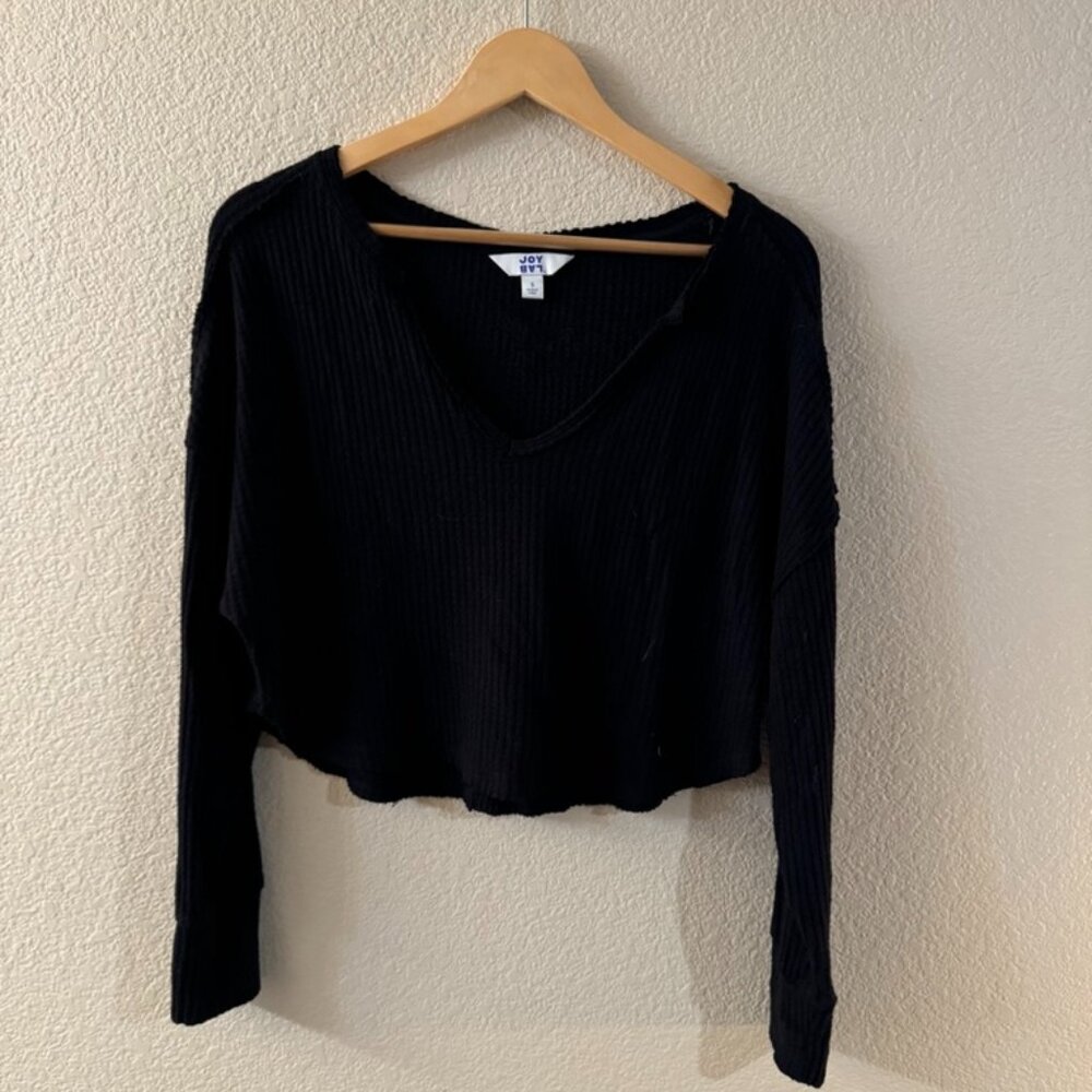 Target JoyLab Cropped Waffle Knit Sweater - Size S